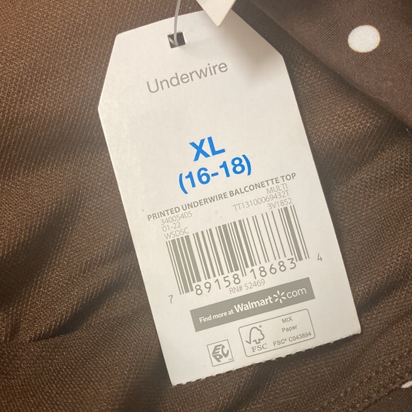 Time and Tru Brown Polka Dot 2 Piece Bikini - Picture 8 of 12